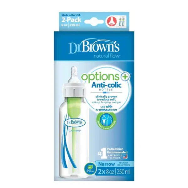 Dr Browns – 8 oz|250 ml PP Narrow Options + Bottle – Pack of Two