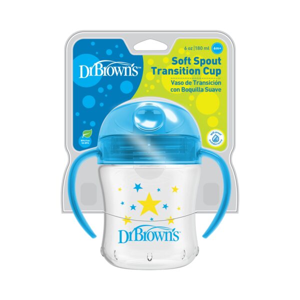 Dr Browns – 6 oz 180 ml Soft-Spout Transition Cup w| Handles – Blue